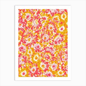 Chrysanthemum Floral Print Warm Tones 2 Flower Art Print
