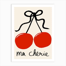 Ma Cherie Black Art Print