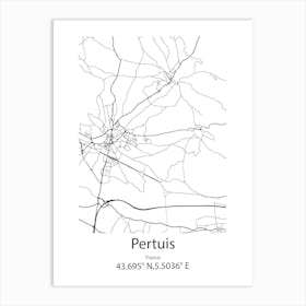 Pertuis,France Minimalist Map Art Print