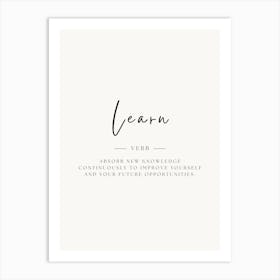 Learn Verb Art Print