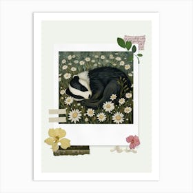 Scrapbook Baby Badger Fairycore Painting 3 Art Print