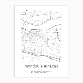 Montlouis Sur Loire,France Minimalist Map Poster