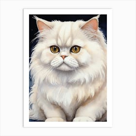 Cute Persian Cat Painting Art Print