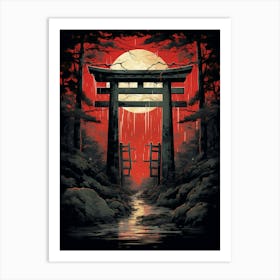 Torii Gates Japanese Illustration 7 Art Print