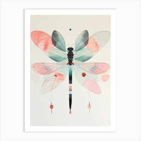 Colourful Insect Illustration Damselfly 15 Art Print