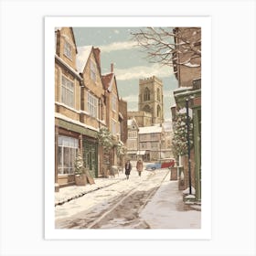 Vintage Winter Illustration Canterbury United Kingdom 5 Art Print