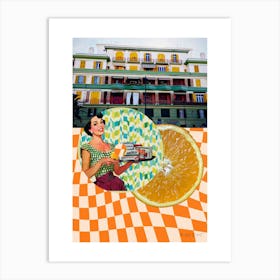 Oranges On A Plate Art Print