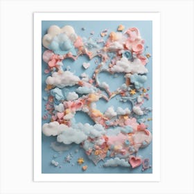 Clouds And Hearts 1 Art Print