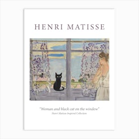 Woman On The Window With A Cat   Portrait   Matisse Inspired Museum Art Print