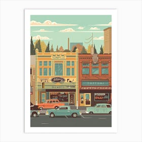 Seattle United States Travel Illustration 3 Art Print