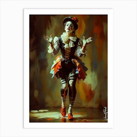 A Female Mime Abstract Art Print