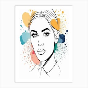 color matisse watercolour woman portrait Art Print