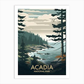 Acadia National Park Vintage Travel Poster 10 Art Print