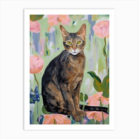 A Abyssinian Cat Painting, Impressionist Painting 2 Art Print
