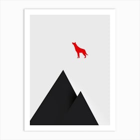 Wolf Minimalist Abstract 1 Art Print