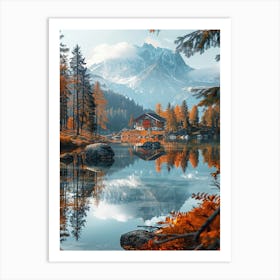 Autumn Lake In The Alps Art Print