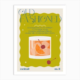 Old Fashioned Cocktail Art Print