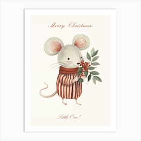 Merry Christmas Little Mouse Art Print