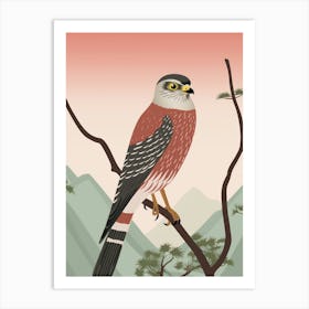 Minimalist Eurasian Sparrowhawk 2 Illustration Art Print