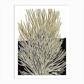 Acropora Pulchra Iii Linocut Art Print