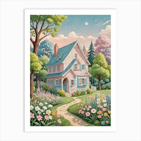 Pastel Cottage Art Print