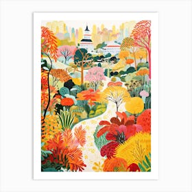 Gardens By The Bay, Singapore In Autumn Fall Illustration 0 Art Print