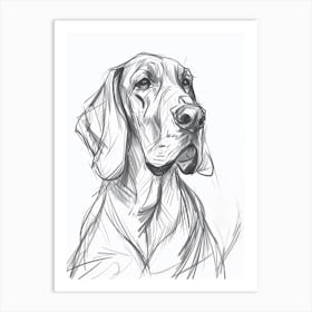Bloodhound Dog Charcoal Line 2 Art Print