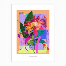 Everlasting Flower 3 Neon Flower Collage Poster Art Print
