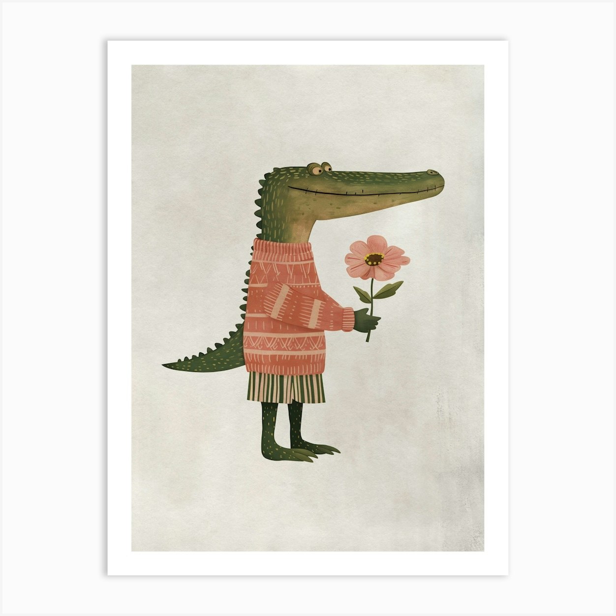 Boho Nursery 5 Crocodile Art Print by Boho Print Collection
