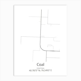 Coal,United States Minimalist Map 1 Art Print