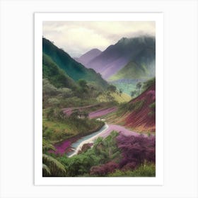 Baliem Valley Indonesia Soft Colours Tropical Destination Art Print