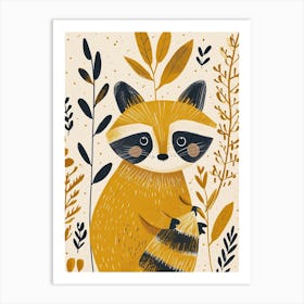 Yellow Raccoon 4 Art Print