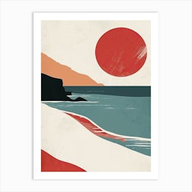 Sunset At The Beach, Scandinavian Simplicity 4 Art Print