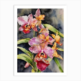 Ludisia Orchids Water Colour 1 1 Art Print