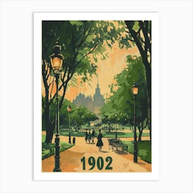 Aihrgdesign A Vintage Poster Of A Serene City Park In 1902 Fe 48cfa871 80c7 41b5 9b32 7c5160d40a61 3 Art Print