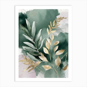 Gold Leaves Canvas Print Art Print