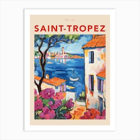 Saint Tropez France 3 Fauvist Travel Poster Art Print