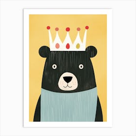 Little Black Bear 4 Wearing A Crown Art Print