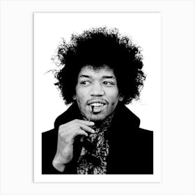 Jimi Hendrix Line Art 1 Art Print