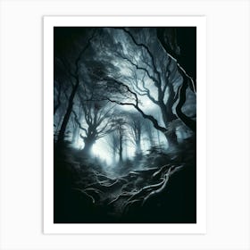 Dark Forest Wood Tree Art Print
