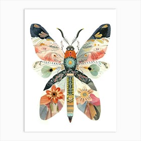 Colourful Insect Illustration Lacewing 15 Art Print