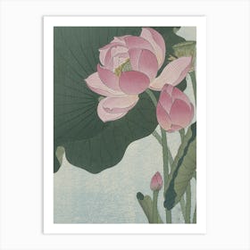 Japanese Ukiyo-E Lotus Flower Art Print