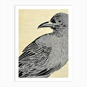 Crow 2 Linocut Bird Art Print