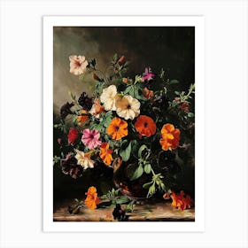 Baroque Floral Still Life Petunia 2 Art Print