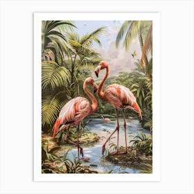 Greater Flamingo Southern Europe Spain Tropical Illustration 4 Art Print