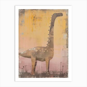 Muted Pastel Dinosaur Brushstroke 2 Art Print