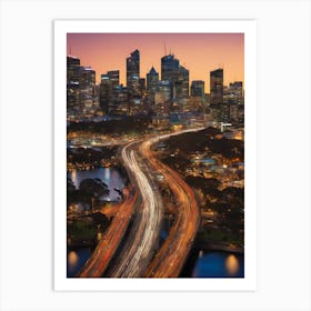 Sydney Cityscape At Dusk Art Print