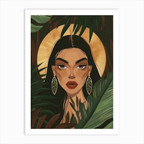 Afro-American Woman In The Jungle Art Print