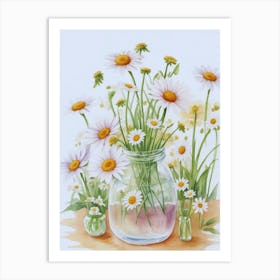 Daisies In A Vase 4 Art Print