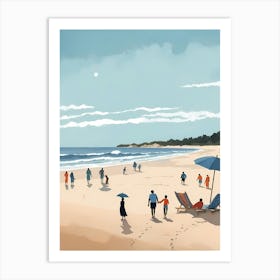People On The Beach Painting (2) Art Print